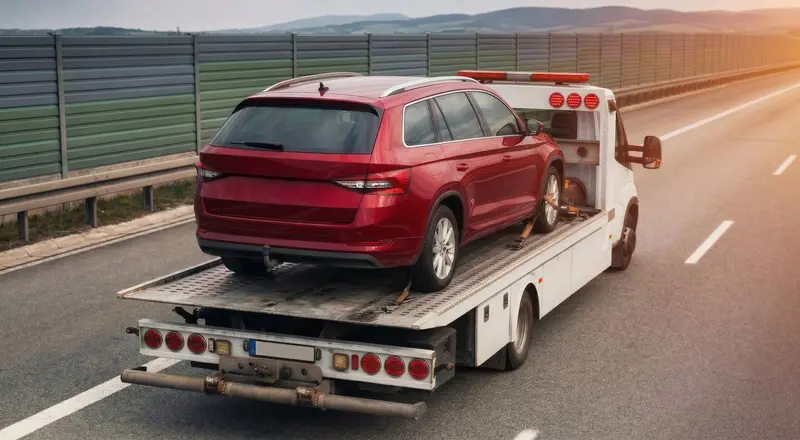 Guincho para carros em Santos – carro sendo carregado em plataforma
